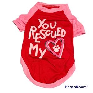 Pink and red Dog clothes vest. Size L